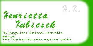 henrietta kubicsek business card